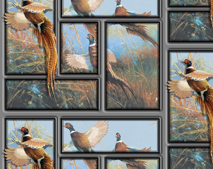 Springs Creative Wild Wings Pheasants Flying High Multi Premium Quality 100% Cotton Fabric (SC1487)