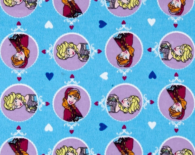 Springs Creative Disney Frozen Heart Toss Flannel Blue Premium Quality 100% Cotton Fabric (SC128)