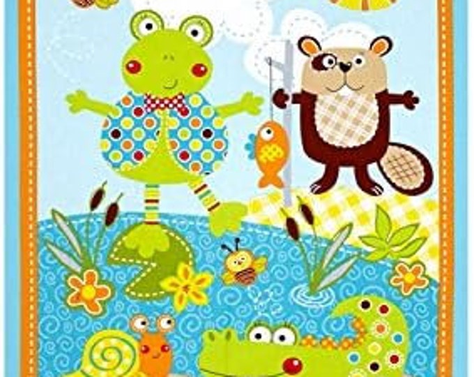 Marcus Brothers 0418991 Polka Dot Pond Panel 23.5in x 43in. Premium Quality 100% Cotton Fabric by the panel (M639)