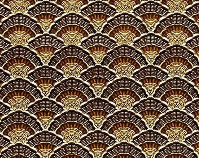 Quilting Treasures Bountiful Blessings Packed Tail Feathers Lt Brown Premium Quality 100% Cotton Fabric (QT351)