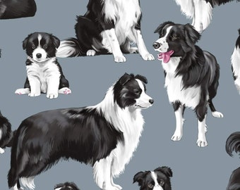 Timeless Treasures Dog Show Border Collies Premium Quality 100% Cotton Fabric (TT1106)