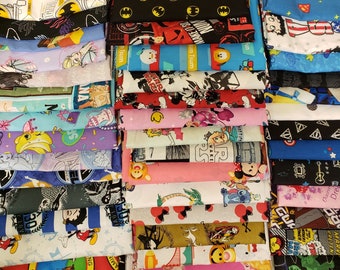 8 yards bundle of Disney, Marvel, Princess, Super Hero, TV Cartoon 100% cotton fabric