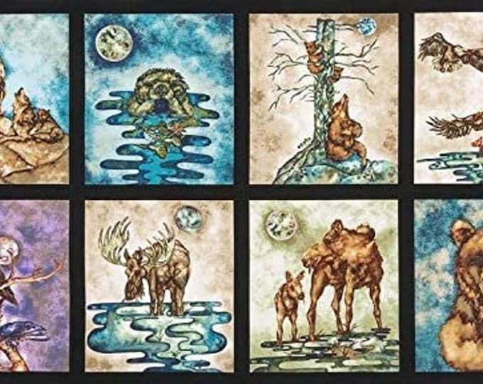 Robert Kaufman Wilderness Expressions Wild Animals Panel (22"x44") Premium Quality 100% Cotton Sold by The Panel (RK422KK)