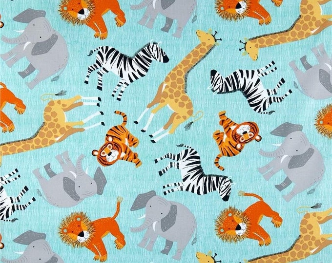 Timeless Treasures Jungle Animal Toss Premium Quality 100% Cotton Fabric (TT706)