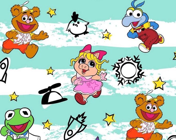 Springs Creative Disney The Muppets Babies Cute Multicolor Premium Quality 100% Cotton Fabric (SC43XX)