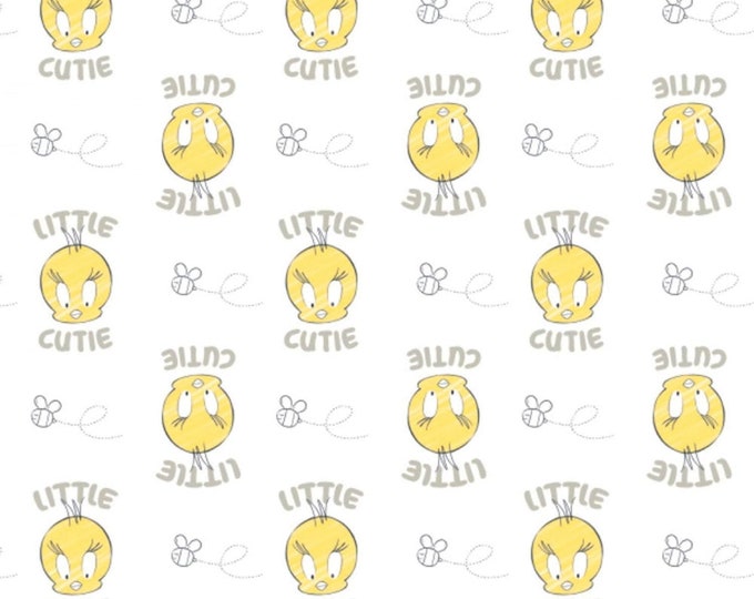 Camelot Fabrics Looney Tunes Little Dreamer Editorial White Premium Quality 100% Cotton Fabric (CA72KK)