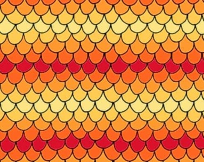 Quilting Treasures House on The Hill Scallops Yellow Orange Premium Quality 100% Cotton Fabric (QT715)