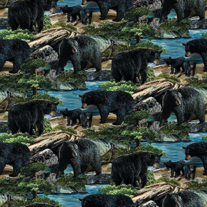 Wild Wings Bear Essense 67516 Bear Panel 100/% cotton fabric panel