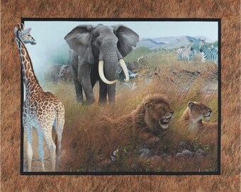 Springs Creative Wild Wings Safari Wall Hanging 36" Premium Quality 100% Cotton Fabric by The Panel. (SC117XX)