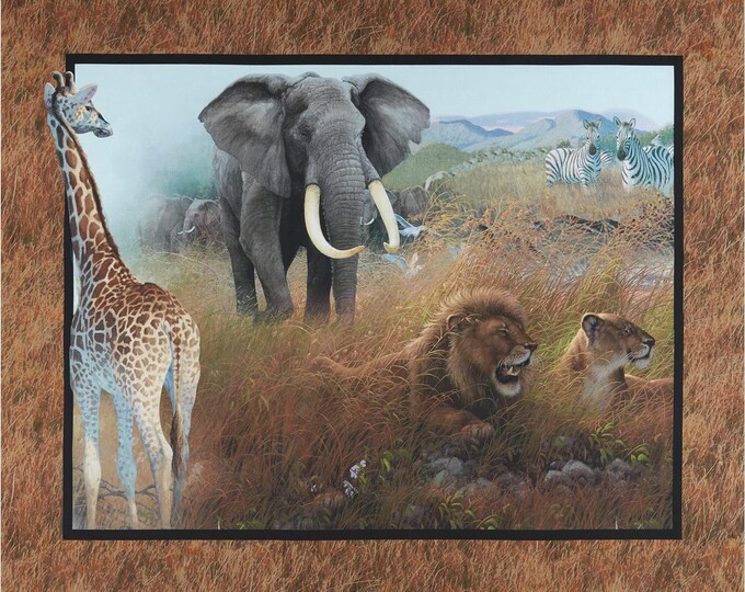 Springs Creative Wild Wings Safari Wall Hanging 36" Premium Quality 100% Cotton Fabric by The Panel. (SC117XX)