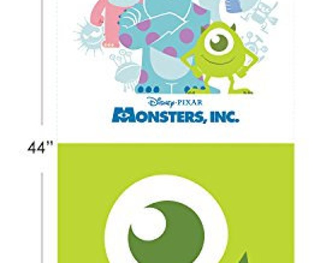 Disney Pixar Monsters Inc. Fabric 18" Panel Camelot 100% Cotton fabric by the panel  (CA776)