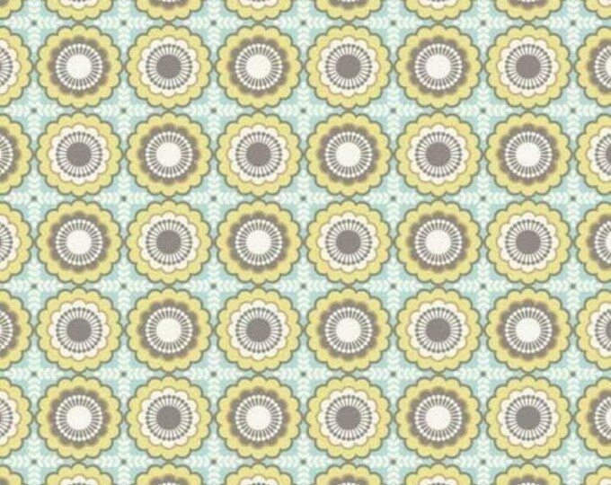 David Textiles Maria Floral Stripes Lite Teal Premium Quality 100% Cotton Fabric (DA102)
