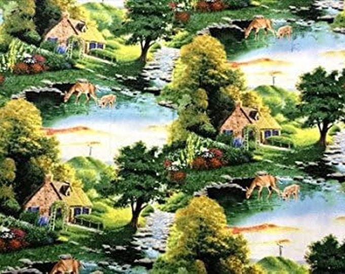Springs Creative God So Loved The World Scenic Premium Quality 100% Cotton Fabric (SC83)