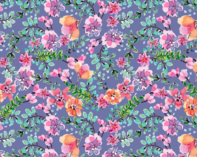 David Textiles Pink Flowers and Branches Premium Quality 100% Cotton Fabric (DA204KK)