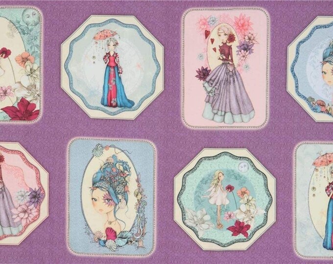 Quilting Treasures Midnight garden Mystic girl Panel 24" Premium Quality 100% Cotton Fabric by the Panel  (QT1061)