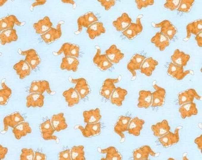 Timeless Treasures Bunnies by the Bay Blue Kittens Premium Quality 100% Cotton Fabric (TT905)