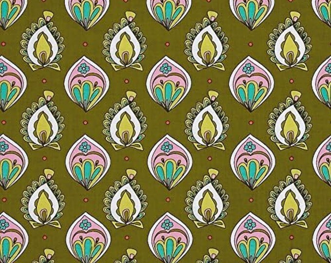 Quilting Treasures Paloma Foulard Dark Olive Premium Quality 100% Cotton Fabric (QT1205KK)