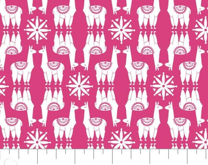 Camelot Fabrics Llama Drama Proud Llamas Magenta Premium Quality 100% Cotton Fabric (CA996KK)