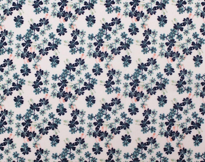 Camelot Fabrics Berry Blossom Light Pink/Blue Premium Quality 100% Cotton Fabric (CA1237)