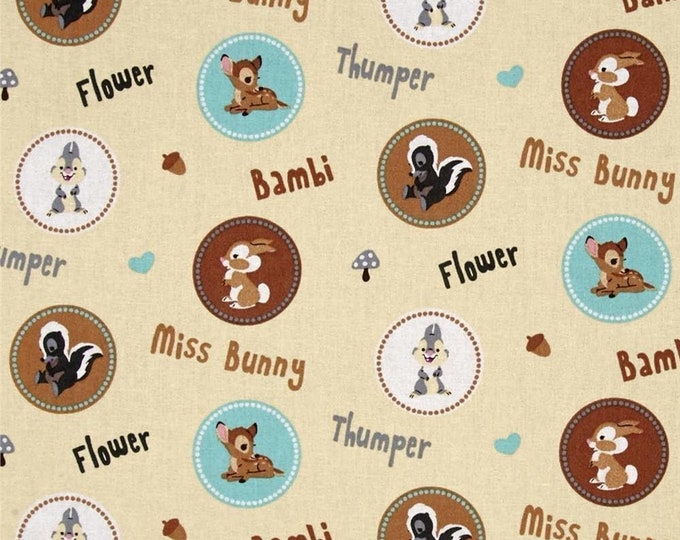 Springs Creative Disney Bambi Character Badges Premium Quality 100% Cotton Fabric (SC303)