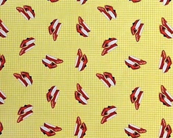 Camelot Fabrics The Wizard of Oz Ruby Shoes in Yellow Premium Quality 100% Cotton Fabric (CA1255KK)