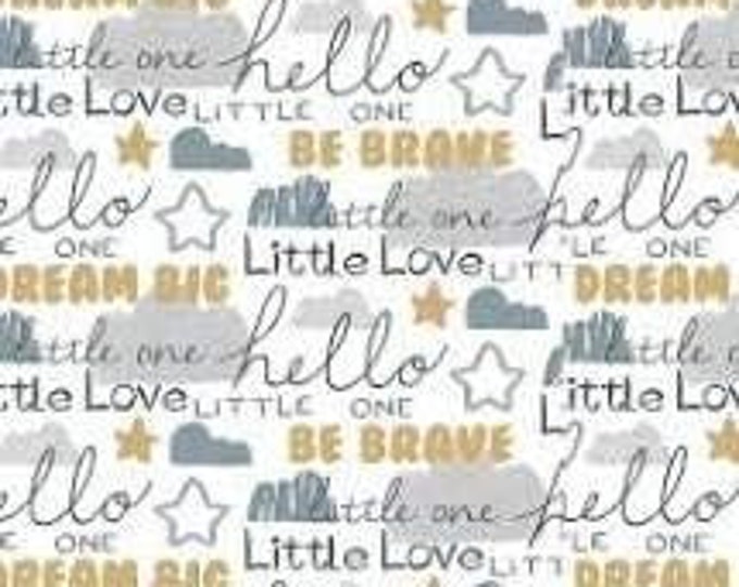 3wishes Little Lion Words Premium Quality 100% Cotton Fabric (M473KK)