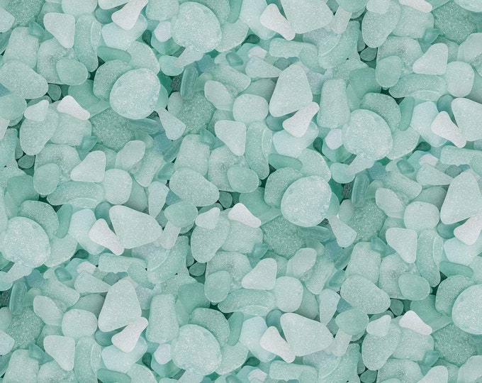 Windham Fabrics Sea Breeze Mermaids Tears Rocks Teal Premium Quality 100% Cotton Fabric (M54KK)
