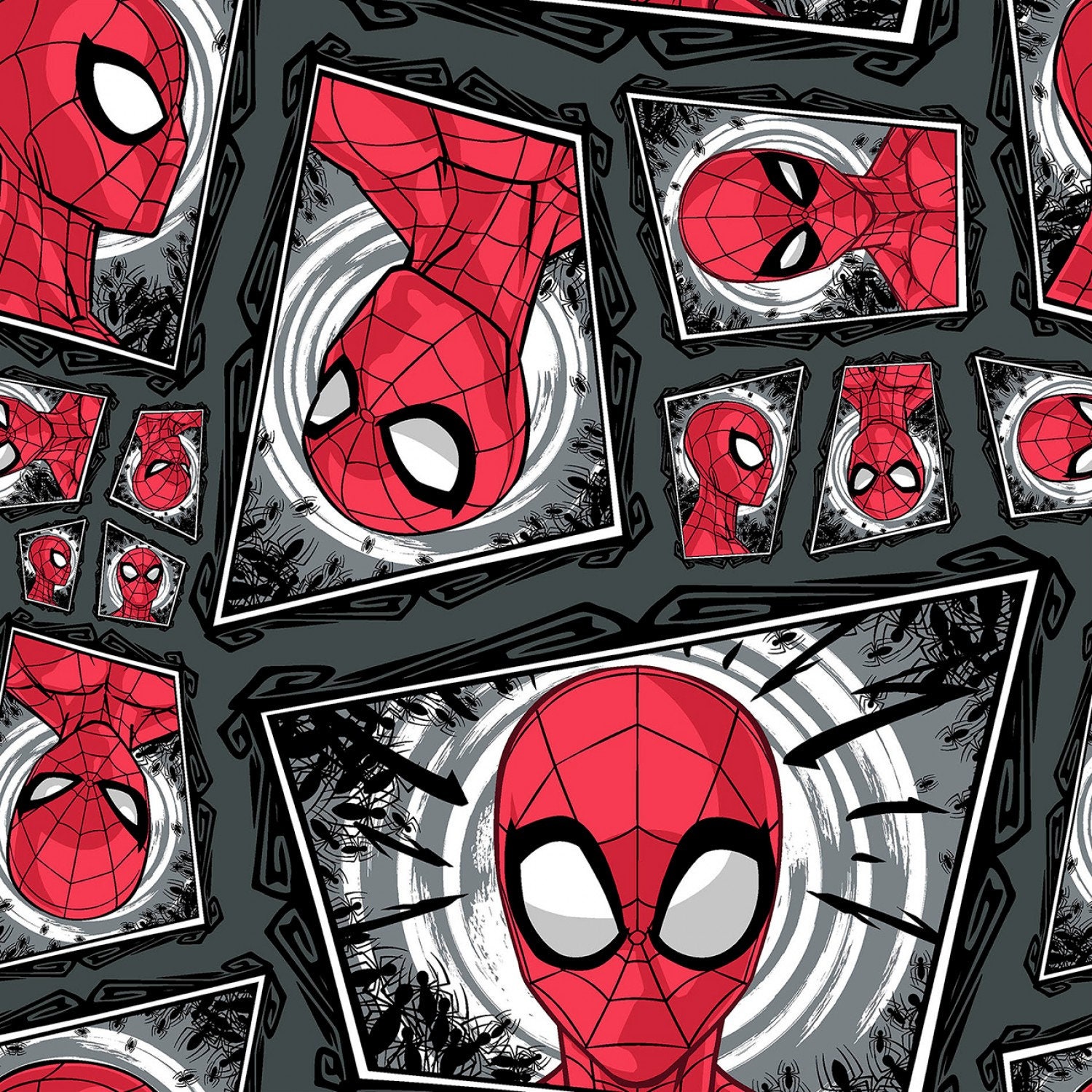 Cotton fabric decorated on Spiderman's theme