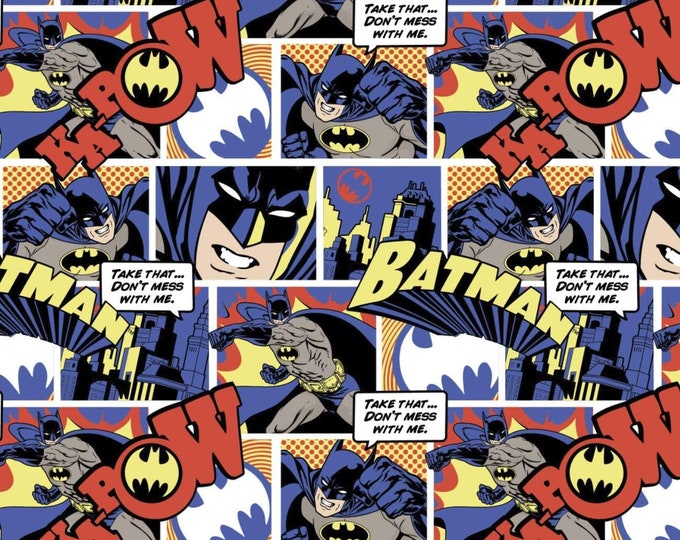 Camelot Fabrics DC Comics Batman Color Pop Comics Premium Quality 100% Cotton Fabric (CA501KK)