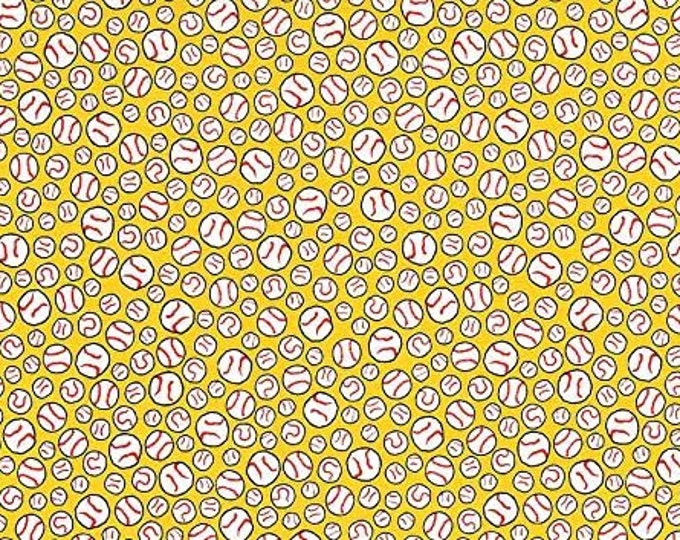 Quilting Treasures Peanut Snoopy All Stars Yellow Baseball Toss Premium Quality 100% Cotton Fabric (QT409)
