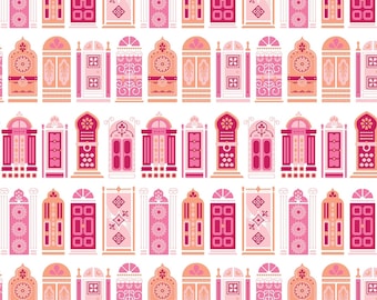 Camelot Fabrics Moroccan Nights Moroccan Doors Pink Premium Quality 100% Cotton Fabric (CA826KK)