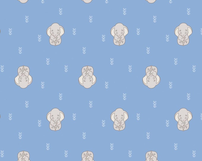 Camelot Fabrics Disney Dumbo Dreaming in Marina Blue Premium Quality 100% Cotton Fabric (CA819)