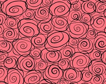Quilting Treasures Not Your Garden Variety 25770C Salmon Color Swirl Premium Quality 100% Cotton Fabric (QT40AA)