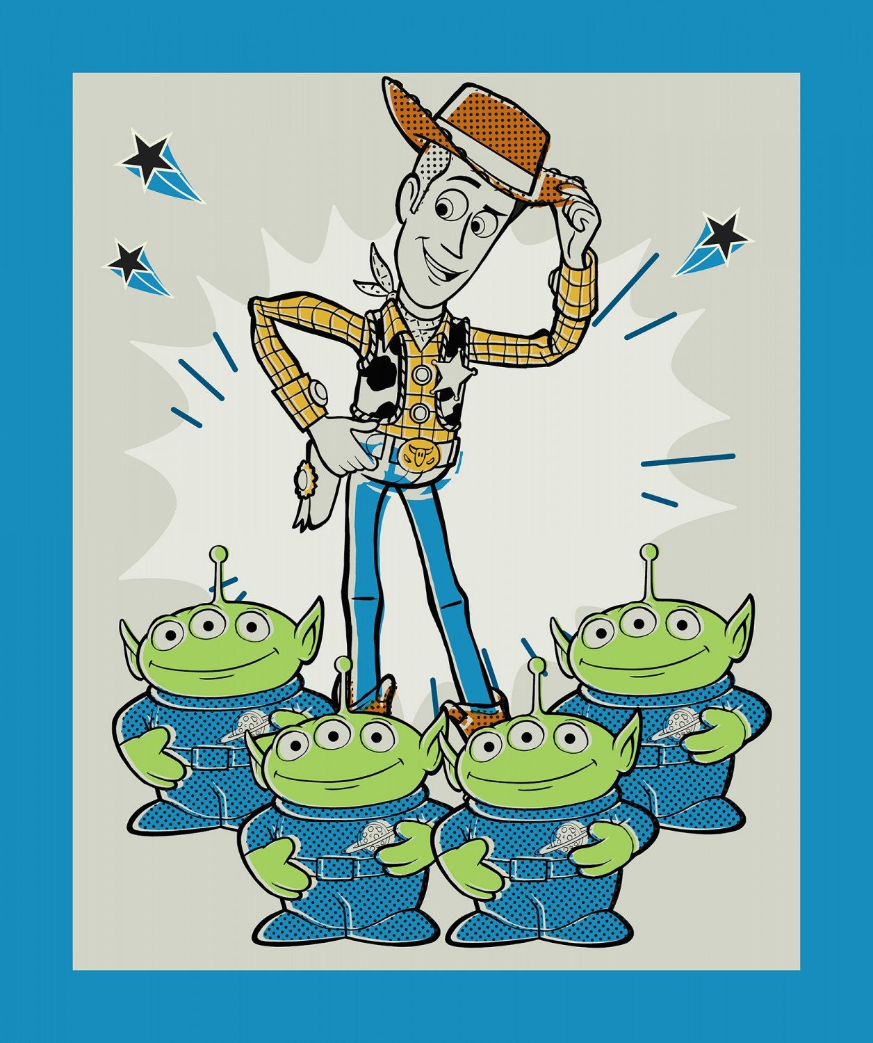 Disney Pixar Toy Story Woody Alien Crowd 35 Panel 100% - Etsy