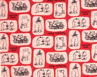 Camelot Fabrics Paddington Bear Tiles in Red Premium Quality 100% Cotton Fabric (CA556)