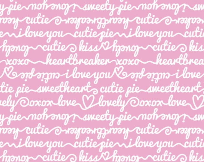 Camelot Fabrics Words of Affection Pink Premium Quality 100% Cotton Fabric (CA1416KK)