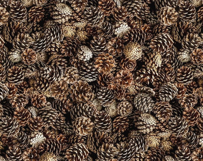 Windham Fabrics Landscapes Pinecones Multicolor Premium Quality 100% Cotton Fabric (M51KK)