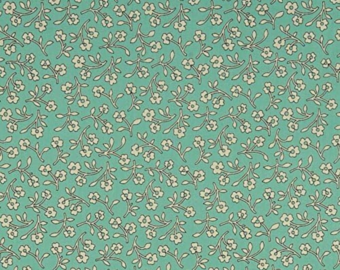 Quilting Treasures Harlow Floral Spray Light Aqua Premium Quality 100% Cotton Fabric (QT1262KK)