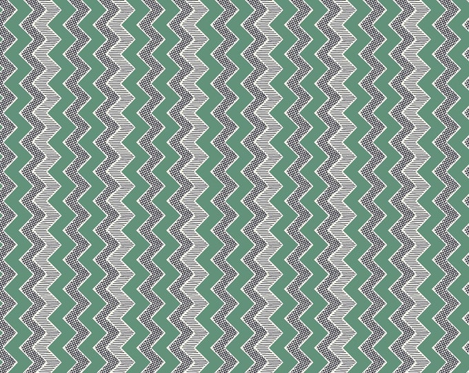 Quilting Treasures Gretta Chevron, Green Premium Quality 100% Cotton Fabric (QT1033)