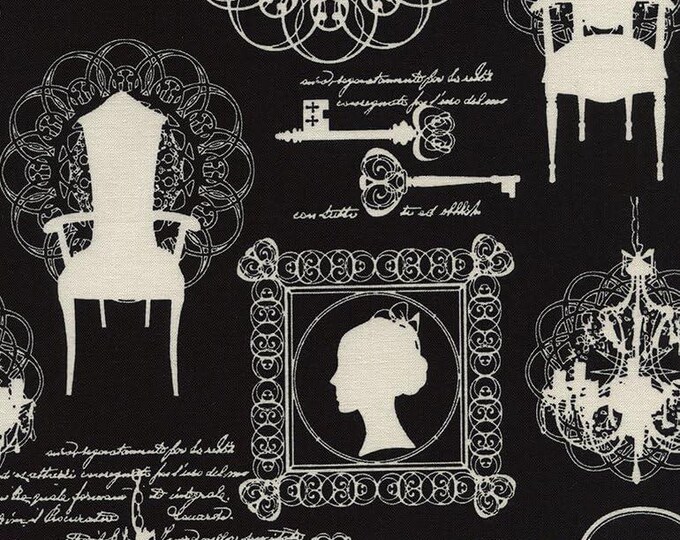 Timeless Treasures Cameo Silhouette Chairs Premium Quality 100% Cotton Fabric (TT33)