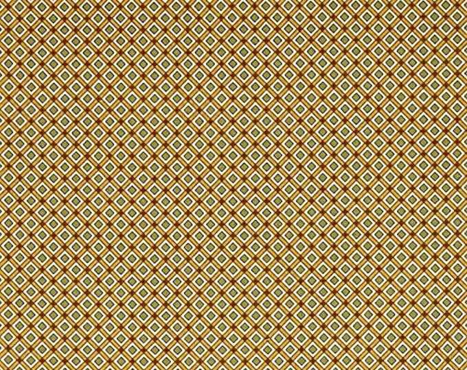 Quilting Treasures Antiquities Stafford Diamond Plaid Gold Premium Quality 100% Cotton Fabric (QT1219KK)