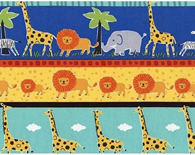 Timeless Treasures Fabrics Safari Animal Stripe Premium Quality 100% Cotton Fabric (TT490)