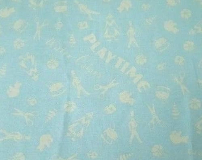 Quilting Treasures Draw Near Handmaid Playtime Aqua Blue Premium Quality 100% Cotton Fabric (QT653)