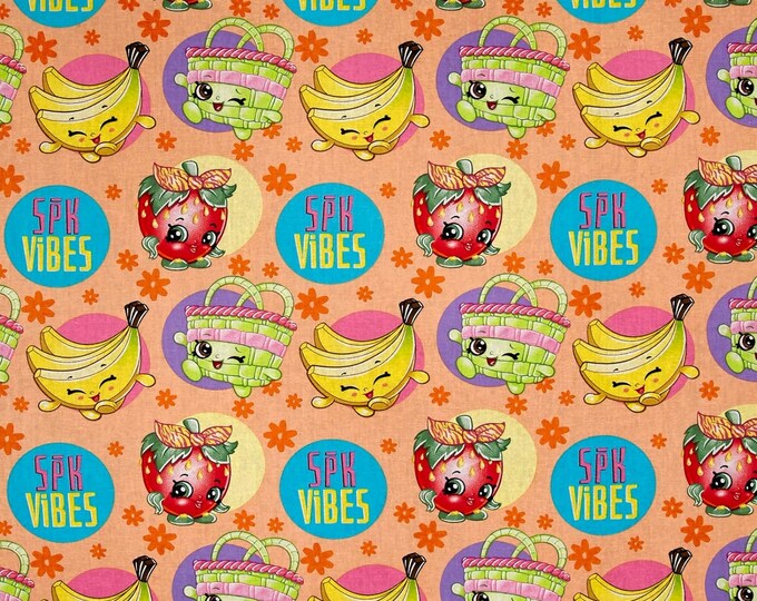 Springs Creative Moose Shopkins Fruit Vibes Premium Quality 100% Cotton Fabric (SC1162)