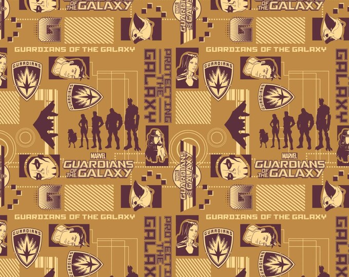 Camelot Fabrics Products Marvel Guardians of The Galaxy Silhouettes Premium Quality 100% Cotton Fabric (CA244)