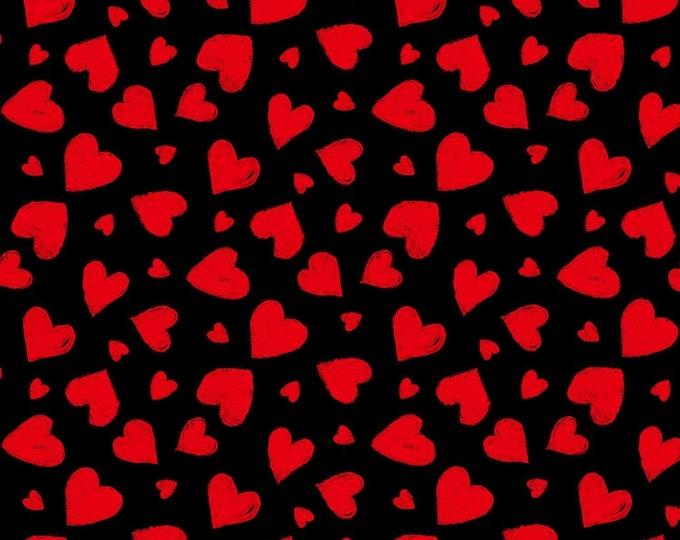 Timeless Treasures You Make My Heart Happy Black Happy Hearts Premium Quality 100% Cotton Fabric (TT220KK)