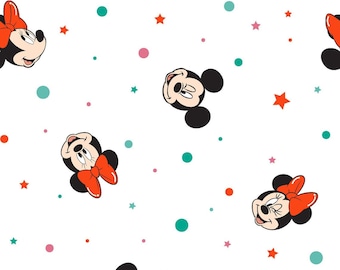 Springs Creative Mickey and Minnie Icon Dot Premium Quality 100% Cotton Fabric (SC114BB)