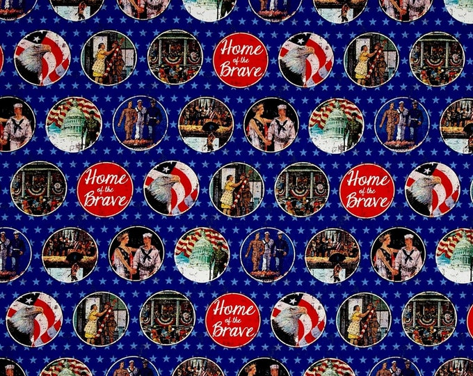 Springs Creative Saturday Evening Post Home of the Brave Premium Quality 100% Cotton Fabric (SC196)