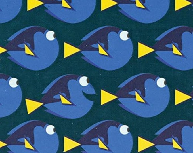 Camelot Fabrics Disney Finding Dory Dot Dark Teal Premium Quality 100% Cotton Fabric (CA586)