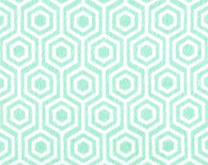 Camelot Fabrics Flannel Honeycomb Mint Premium Quality 100% Cotton Fabric (CA1250)
